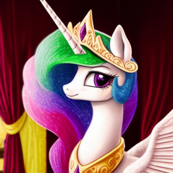 Size: 1024x1024 | Tagged: safe, derpibooru import, editor:dovakkins, machine learning generated, purplesmart.ai, stable diffusion, princess celestia, alicorn, pony, alternate hairstyle, beautiful, bust, cute, cutelestia, female, image, jewelry, png, portrait, regalia, smiling, solo