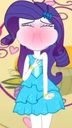 Size: 720x1280 | Tagged: safe, derpibooru import, edit, edited screencap, screencap, rarity, human, a photo booth story, eqg summertime shorts, equestria girls, sweet and elite, bare shoulders, cropped, face edit, fall formal outfits, image, png, puffy cheeks, red face, sleeveless, solo
