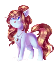 Size: 1674x1888 | Tagged: safe, alternate version, artist:prettyshinegp, derpibooru import, oc, oc:gabby, earth pony, pony, :d, chest fluff, earth pony oc, eye clipping through hair, female, image, jewelry, mare, necklace, open mouth, open smile, png, simple background, smiling, solo, transparent background