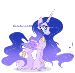 Size: 1992x1952 | Tagged: safe, artist:existencecosmos188, derpibooru import, oc, oc:existence, unofficial characters only, alicorn, pony, alicorn oc, ethereal mane, hoof polish, horn, image, peytral, png, simple background, smiling, solo, starry mane, transparent background, wings