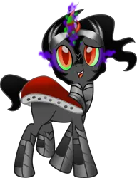 Size: 4790x6232 | Tagged: safe, artist:lincolnbrewsterfan, derpibooru import, king sombra, pony, umbrum, unicorn, the crystal empire, .svg available, adorabolical, armor, black mane, black tail, boots, cape, chestplate, clothes, colored horn, curved horn, cute, cute face, cute little fangs, cute smile, dark magic, ethereal mane, ethereal tail, eye mist, fangs, glow, glowing horn, green sclera, horn, image, inkscape, looking at you, magic, male, movie accurate, png, red eyes, shoes, show moviefied, silver, simple background, slit pupils, smiling, smiling at you, smoke, solo, sombra eyes, sombra horn, sombradorable, stallion, tail, the crystal empire 10th anniversary, transparent background, trotting, vector