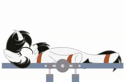 Size: 2318x1535 | Tagged: semi-grimdark, suggestive, artist:equestria secret guard, derpibooru import, oc, oc:taoyvfei, pony, unicorn, bondage, bondage furniture, fear, female, horn, image, jpeg, mare, tied up, unicorn oc, vector