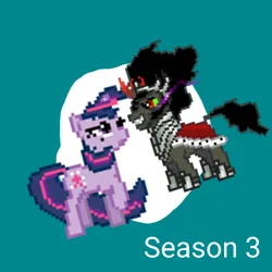 Size: 1024x1024 | Tagged: safe, derpibooru import, king sombra, twilight sparkle, pony, unicorn, derpibooru, season 3, the crystal empire, desktop ponies, image, meta, pixel art, png, spoilered image joke, sprite, text