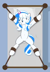 Size: 1536x2166 | Tagged: suggestive, artist:equestria secret guard, derpibooru import, oc, oc:white rose, pony, unicorn, armpits, bed, belly button, bondage, chinese text, horn, horn ring, image, jewelry, jpeg, magic suppression, male, moon runes, on bed, ring, rope, rope bondage, sexy, spread eagle, stallion, tied to bed, tied up, unicorn oc