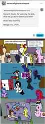 Size: 1171x3218 | Tagged: safe, artist:ask-luciavampire, derpibooru import, oc, alicorn, earth pony, pegasus, pony, undead, vampire, vampony, ask, image, kids, png, tumblr