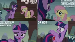 Size: 4400x2475 | Tagged: safe, derpibooru import, edit, edited screencap, editor:quoterific, screencap, big daddy mccolt, fluttershy, twilight sparkle, the hooffields and mccolts, food, image, mccolt family, png, tomato