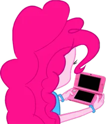 Size: 481x563 | Tagged: safe, artist:dustinwatsongkx, derpibooru import, pinkie pie, human, equestria girls, 3ds, facing away, image, png, simple background, solo, transparent background