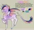 Size: 1944x1768 | Tagged: safe, artist:ghoulhowls, derpibooru import, twilight sparkle, pony, bat wings, colored hooves, demisexual pride flag, dusk shine, gay pride flag, image, jpeg, kinsona, long tail, mouthpiece, pride, pride flag, reference sheet, rule 63, simple background, sketch, solo, tail, text, twitterina design, wings