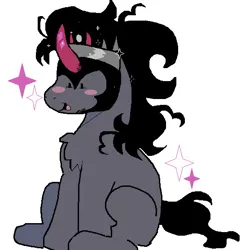 Size: 546x558 | Tagged: safe, artist:ghoulhowls, derpibooru import, king sombra, pony, unicorn, 1000 hours in ms paint, chibi, image, jpeg, male, ms paint, sketch, smiling, solo, solo male, sparkles
