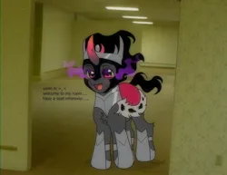 Size: 2048x1578 | Tagged: safe, artist:ghoulhowls, derpibooru import, king sombra, pony, unicorn, armor, cape, clothes, cute, dialogue, image, jpeg, looking at you, male, solo, sombra eyes, sombradorable, text, the backrooms