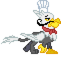 Size: 122x116 | Tagged: safe, artist:botchan-mlp, gustave le grande, gryphon, animated, chef's hat, cute, desktop ponies, facial hair, gif, hat, image, male, pixel art, simple background, solo, sprite, transparent, transparent background, walk cycle, walking