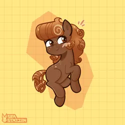 Size: 2000x2000 | Tagged: safe, artist:seasemissary, derpibooru import, oc, oc:pumpkin roll, earth pony, pony, chibi, female, image, mare, png, solo