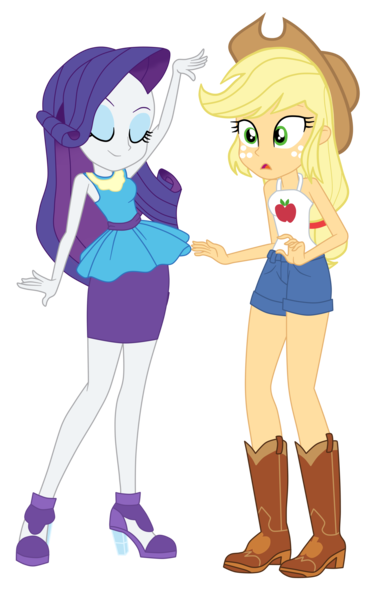 Size: 2609x4065 | Tagged: safe, artist:gmaplay, derpibooru import, applejack, rarity, equestria girls, equestria girls series, street chic, spoiler:eqg series (season 2), image, png, rarity peplum dress, simple background, transparent background