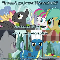 Size: 3072x3072 | Tagged: safe, derpibooru import, edit, edited screencap, editor:itsmgh1203, screencap, blossomforth, derpy hooves, rumble, thunderlane, pegasus, pony, hurricane fluttershy, marks and recreation, season 2, season 7, apple, banana, bowl, chef's hat, clothes, colt, female, foal, food, hat, image, jpeg, male, mare, open mouth, orange, smiling, spoon, spread wings, stallion, text, uniform, wings, wonderbolts uniform