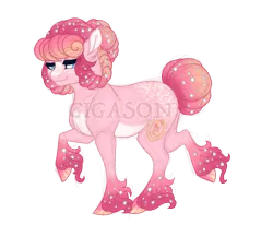 Size: 2413x2087 | Tagged: safe, artist:gigason, derpibooru import, oc, oc:salt crystal, earth pony, pony, female, image, magical lesbian spawn, mare, obtrusive watermark, offspring, parent:amber laurel, parent:pinkie pie, png, simple background, solo, transparent background, unshorn fetlocks, watermark