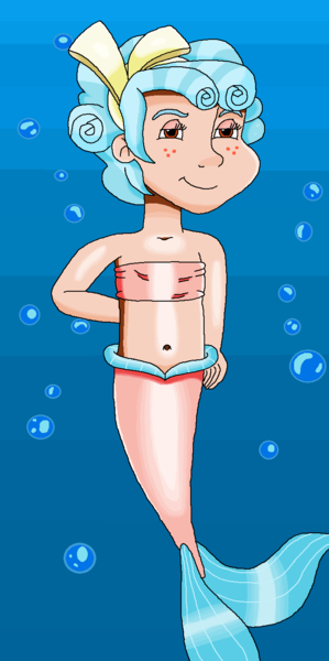 Size: 705x1414 | Tagged: safe, artist:ocean lover, derpibooru import, cozy glow, human, mermaid, antagonist, bandeau, belly, belly button, blue background, bow, bubble, child, evil, evil grin, evil smirk, fins, fish tail, freckles, grin, hair bow, human coloration, humanized, image, looking at you, mermaid tail, mermaidized, mischievous, ocean, png, red eyes, simple background, smiling, smirk, species swap, tail, tail fin, underwater, villainess, water
