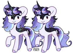 Size: 1280x925 | Tagged: safe, artist:dammmnation, derpibooru import, oc, unofficial characters only, pony, unicorn, chest fluff, duo, female, hoof polish, horn, image, mare, png, raised hoof, simple background, smiling, transparent background, unicorn oc
