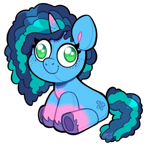 Size: 2048x2024 | Tagged: safe, artist:shyshyoctavia, derpibooru import, pony, unicorn, g5, cute, fake cutie mark, freckles, image, jpeg, misty brightdawn, mistybetes, plushie, plushification, solo