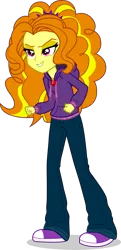 Size: 2047x4230 | Tagged: safe, artist:dustinwatsongkx, derpibooru import, adagio dazzle, human, equestria girls, rainbow rocks, clothes, converse, evil grin, female, gem, grin, hoodie, image, pants, png, purple hairband, shoes, simple background, siren gem, smiling, sneakers, solo, transparent background, vector
