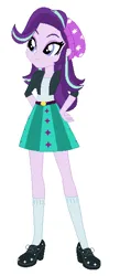 Size: 267x611 | Tagged: safe, artist:lorenzodennis28, artist:selenaede, derpibooru import, starlight glimmer, human, equestria girls, friendship games, base used, clothes, hand on hip, hat, high heels, image, png, school spirit, school uniform, schoolgirl, shoes, simple background, solo, white background