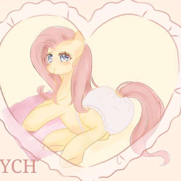 Size: 2048x2048 | Tagged: suggestive, artist:sleepyhime, derpibooru import, fluttershy, pegasus, cute, diaper, diaper fetish, explicit source, female, fetish, heart, image, looking at you, pillow, png, simple background, smiling, smiling at you, solo, solo female