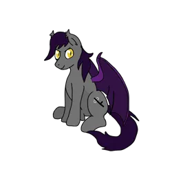 Size: 2100x2100 | Tagged: safe, artist:lostbrony, derpibooru import, oc, oc:specter, unofficial characters only, bat pony, pony, derpibooru community collaboration, 2023 community collab, bat wings, fangs, image, male, png, simple background, sitting, stallion, transparent background, wings