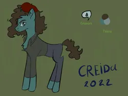 Size: 1600x1200 | Tagged: safe, artist:creida, derpibooru import, oc, earth pony, pony, clothes, cutie mark, image, png, ponysona, reference sheet, simple background, solo