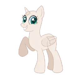 Size: 1000x1000 | Tagged: safe, artist:missmccloud, derpibooru import, alicorn, pony, base, eyelashes, female, folded wings, free to use, grin, image, looking at you, mare, png, raised hoof, simple background, smiling, smiling at you, solo, transparent background, wings