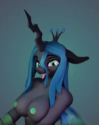 Size: 2960x3718 | Tagged: suggestive, artist:chyvak, derpibooru import, queen chrysalis, anthro, changeling, changeling queen, 3d, big breasts, blender, blender cycles, breasts, busty queen chrysalis, female, image, insect wings, png, smiling, solo, solo female, tongue out, wings