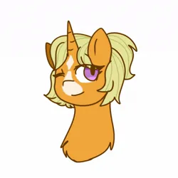 Size: 1200x1200 | Tagged: safe, artist:foxx_grey_art, derpibooru import, oc, oc:creamsicle delight, pony, unicorn, bust, image, jpeg, simple background, white background