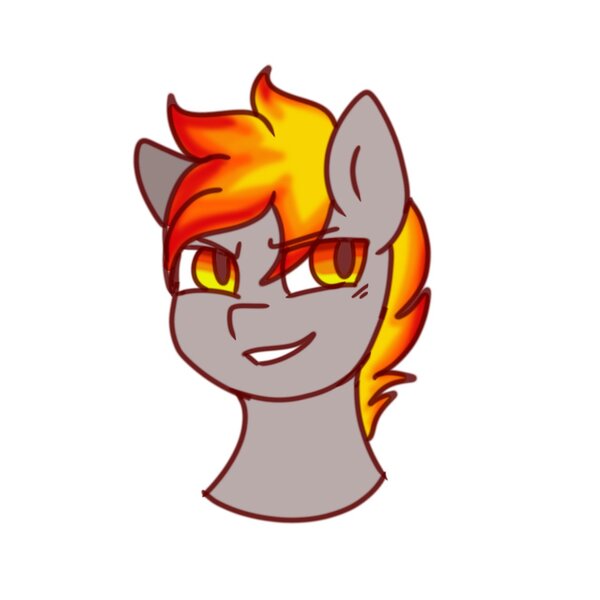 Size: 1280x1280 | Tagged: safe, artist:foxx_grey_art, derpibooru import, oc, oc:paranoia, pegasus, pony, bust, image, jpeg, red eyes, simple background, smiling, smirk, white background