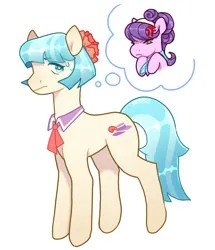 Size: 2250x2621 | Tagged: safe, artist:bebblecraft, derpibooru import, coco pommel, suri polomare, earth pony, pony, cross-popping veins, emanata, female, high res, image, jpeg, mare, simple background, thought bubble, white background