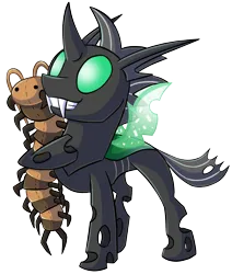 Size: 1565x1842 | Tagged: safe, artist:racingwolf, derpibooru import, oc, oc:scy, unofficial characters only, centipede, changeling, derpibooru community collaboration, 2023 community collab, image, plushie, png, simple background, solo, transparent background