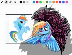 Size: 1694x1287 | Tagged: safe, artist:halfaman, derpibooru import, rainbow dash, pegasus, pony, image, jpeg, lined paper, notebook, sketch, solo