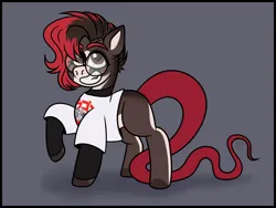 Size: 4000x3000 | Tagged: safe, artist:sadfloorlamp, derpibooru import, oc, oc:torsher, unofficial characters only, hybrid, original species, pony, snake, snake pony, clothes, cute, female, g5, g5 style, glasses, image, mare, png, shirt, solo, t-shirt