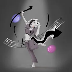 Size: 4000x4000 | Tagged: safe, artist:queen-razlad, derpibooru import, oc, oc:strelka, anthro, dancing, eyes closed, image, png, singing, solo, tattoo, womb tattoo