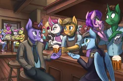 Size: 2047x1347 | Tagged: safe, artist:kaylerustone, derpibooru import, pipp petals, posey (g5), sugar moonlight, zipp storm, anthro, alcohol, bar, beer, carla, cheers, cliff claven, commission, crossover, dahlia, female, fifi (g5), g5, image, jazz (g5), jpeg, male, norm peterson, rocky (g5), sam molone, windy, woody boyed