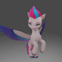 Size: 1920x1920 | Tagged: safe, derpibooru import, zipp storm, pegasus, pony, my little pony: a new generation, 3d, adorazipp, bust, colored wings, cute, female, flying, g5, gray background, grin, image, mare, multicolored wings, png, simple background, smiling, solo, spread wings, wings