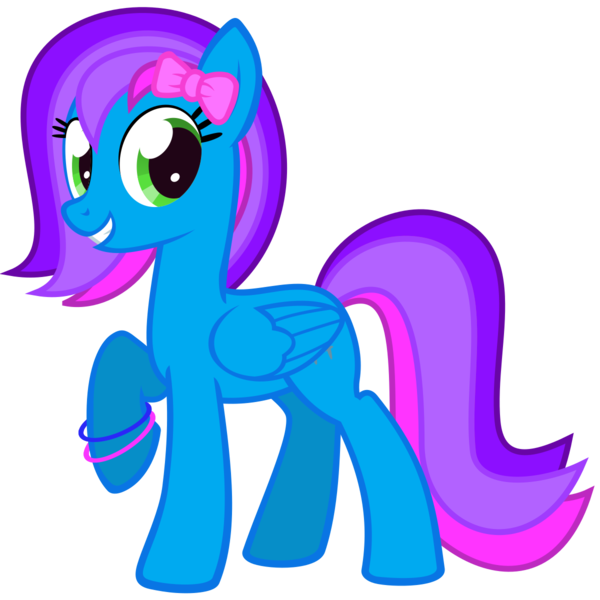 Size: 1200x1200 | Tagged: safe, artist:the smiling pony, derpibooru import, oc, oc:azure acrylic, pegasus, pony, derpibooru community collaboration, 2023 community collab, bracelet, image, jewelry, looking at you, png, smiling, solo