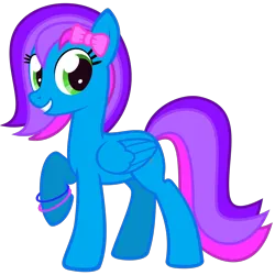 Size: 1200x1200 | Tagged: safe, artist:the smiling pony, derpibooru import, oc, oc:azure acrylic, pegasus, pony, derpibooru community collaboration, 2023 community collab, bracelet, image, jewelry, looking at you, png, smiling, solo