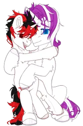 Size: 1660x2500 | Tagged: safe, artist:medkit, derpibooru import, oc, oc:pink hugs, oc:zaknel, unofficial characters only, pony, unicorn, derpibooru community collaboration, 2023 community collab, chest fluff, colt, duo, ear fluff, eyes open, female, fluffy, foal, horseshoes, hug, image, long tail, looking at you, male, mare, mother, mother and child, mother and son, multicolored hair, one eye closed, open mouth, paint tool sai 2, png, simple background, sitting, sitting on, sitting on person, sitting on pony, sketch, smiling, son, tail, teeth, transparent background