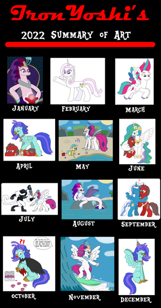 Size: 1861x3540 | Tagged: safe, artist:supahdonarudo, derpibooru import, fleur-de-lis, princess celestia, princess skystar, queen novo, storm king, zipp storm, oc, oc:fleurbelle, oc:ironyoshi, oc:sea lilly, alicorn, classical hippogriff, hippogriff, pegasus, unicorn, yeti, my little pony: the movie, art summary, camera, cupcake, donut, fledgeling, flying, food, g5, hat, hug, image, jewelry, lying down, menacing, necklace, party hat, pearl, png, prone, queen novo's orb, raised hoof, scared, seaponified, species swap, surfboard, surfing, vampire costume, winghug, wings