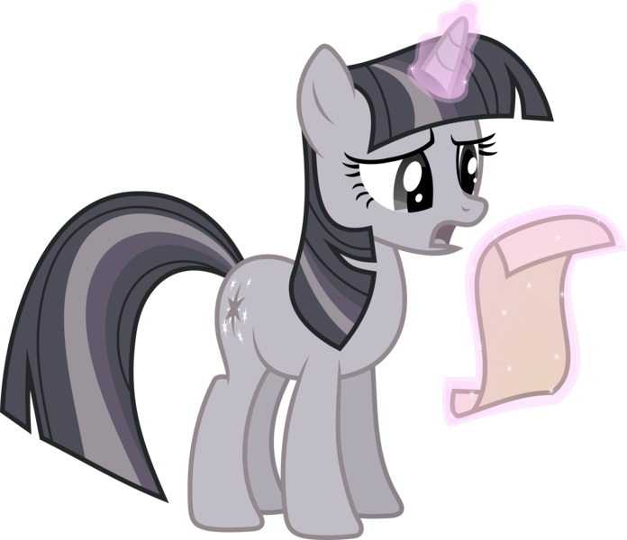 Size: 4585x3950 | Tagged: safe, artist:starryshineviolet, derpibooru import, twilight sparkle, pony, unicorn, the return of harmony, aura, discorded, discorded twilight, female, g4, high res, image, levitation, magic, mare, open mouth, png, reading, scroll, simple background, solo, telekinesis, transparent background, twilight tragedy, unicorn twilight, vector