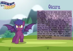 Size: 3014x2102 | Tagged: safe, artist:aleximusprime, derpibooru import, oc, oc:oscura, unofficial characters only, bat pony, pony, fanfic:my little sister is a dragon, bat pony oc, bat wings, bio, image, png, raised hoof, solo, wings