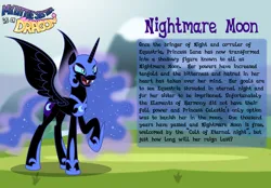 Size: 3014x2102 | Tagged: safe, artist:aleximusprime, derpibooru import, nightmare moon, fanfic:my little sister is a dragon, bio, image, png