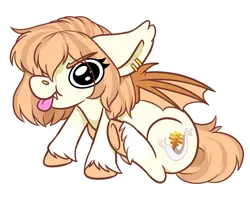Size: 890x708 | Tagged: safe, artist:rokosmith26, derpibooru import, oc, oc:honey milk, unofficial characters only, bat pony, pony, angy, bat pony oc, bat wings, big eyes, cheeky, chibi, commission, cute, derp, ear piercing, earring, female, floppy ears, freckles, image, jewelry, mare, piercing, png, simple background, sitting, solo, spread wings, tongue out, transparent background, underhoof, unshorn fetlocks, wings, ych result, your character here