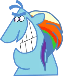Size: 713x863 | Tagged: safe, artist:charelzzz, derpibooru import, rainbow dash, bust, character swap, dinkleberg, image, png, simple background, solo, transparent background