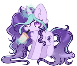 Size: 600x515 | Tagged: safe, artist:existencecosmos188, derpibooru import, oc, unofficial characters only, pony, unicorn, base used, bubble tea, chest fluff, drinking, ear fluff, female, glow, glowing horn, horn, image, magic, mare, png, simple background, solo, telekinesis, transparent background, unicorn oc