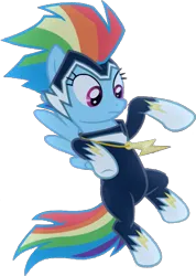 Size: 619x871 | Tagged: safe, artist:pascalmulokozi2, derpibooru import, edit, edited screencap, screencap, rainbow dash, zapp, pony, power ponies (episode), background removed, female, flying, image, not a vector, png, power ponies, simple background, solo, transparent background