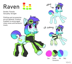 Size: 5587x5000 | Tagged: safe, artist:neoncel, derpibooru import, oc, oc:raven mcchippy, earth pony, pony, clothes, goggles, hoodie, image, leg war, png, reference sheet